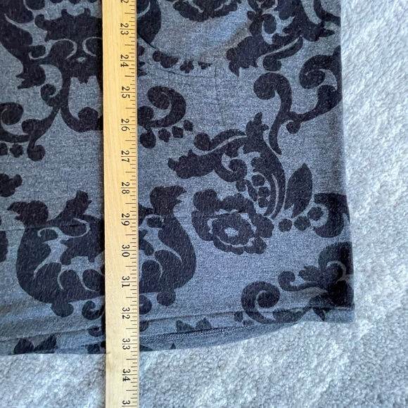 Soma Luxuriously Soft Live Hooded Loungewear Women Size M Gray Floral Batwing - Picture 10 of 12